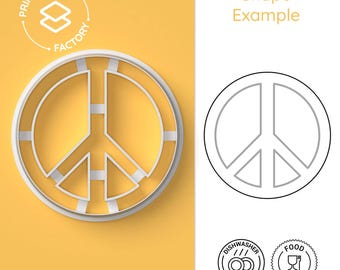 Peace Sign Cookie Cutter - Symbol, Anti War, 60's, Global Peace - Iconic and Fun Biscuit Mold for Creative Baking
