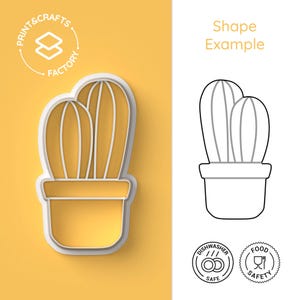 Kaktus-Ausstechform – Pflanzen, Wüste, Garten, Kaktus und Sukkulente – lustige und stachelige Keksform für kreatives Backen