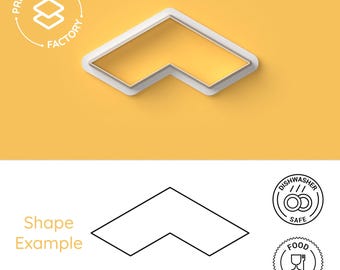 Arrow Tile Cookie Cutter – Geometric Arrow Biscuit Mold, Modern Pattern Baking Tool, Minimalist Cookie Cutter
