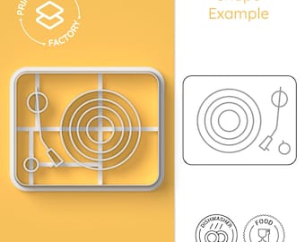 Vinyl Player Cookie Cutter - Classic Music, Vintage, Collection - Retro and Fun Biscuit Mold for Creative Baking
