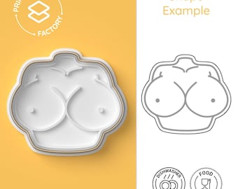 Boobs Cookie Cutter - Adult, Anatomy, Human Body - Playful and Fun Biscuit Mold for Creative Baking