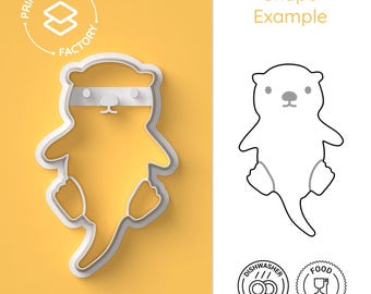 Tagliapasta per biscotti Baby Otter - Animale, Lago, Acqua, Carino - Adorabile e giocoso stampo per biscotti per una cottura creativa