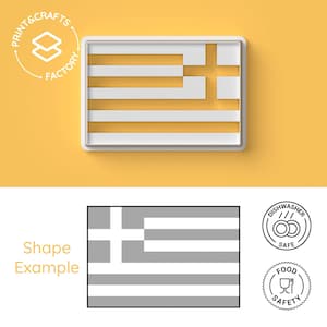 Stampo per biscotti con bandiera della Grecia - Paese, mondo, nazione, bandiera, cultura greca - Stampo per biscotti patriottico e divertente per dolci creativi