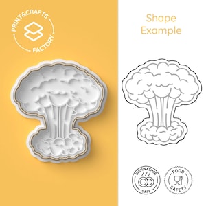 Mushroom Cloud Atomic Cookie Cutter - Nuclear Weapon, Radioactive, Hiroshima, Nagasaki - Bold and Fun Biscuit Mold for Creative Baking