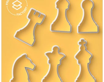 Schach-Ausstechform – Bauer, Turm, Springer, Läufer, Dame, König – lustige und gruselige Keksform für kreatives Backen