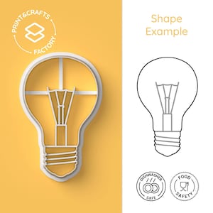Light Bulb Cookie Cutter - Lamp, Thomas Alva Edison, Lighting - Bright and Fun Biscuit Mold for Creative Baking