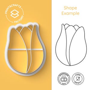 Emporte-pièce Tulipe – Emporte-pièce Nature, Fleur, Amour parfait – Moule à biscuits adorable et amusant pour une pâtisserie créative