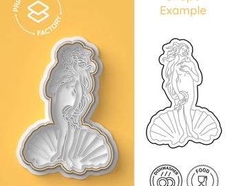 The Birth of Venus Cookie Cutter - Art, Sandro Botticelli, Italy - Artistic and Iconic Biscuit Mold for Creative Baking