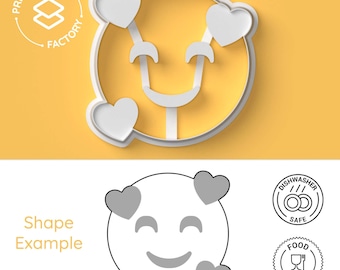 Face Hearts Emoji Cookie Cutter - Chat, Love, Passion - Fun and Playful Biscuit Mold for Creative Baking