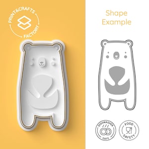 Tagliabiscotti a forma di orso in piedi - Carino, amore, posa di orso, vita selvaggia - Stampo per biscotti adorabile e divertente per dolci creativi