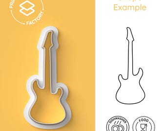 Electric Guitar Cookie Cutter – Music Instrument Biscuit Mold, Rock & Roll Party Baking Tool, Music Lover Gift, Band-Themed Cookie Cutter