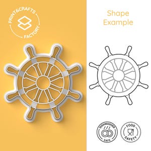 Steering Wheel Ship Cookie Cutter - Boat, Pirate, Captain - Nautical and Fun Biscuit Mold for Creative Baking