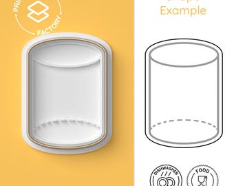 Cylinder Cookie Cutter – 3D Cylinder Shape Biscuit Mold, Geometric Baking Tool, Minimalist Cookie Cutter