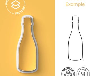 Champagne Bottle Cookie Cutter - Party, Pub, New Year, Happy Hour - Fun and Festive Biscuit Mold for Creative Baking