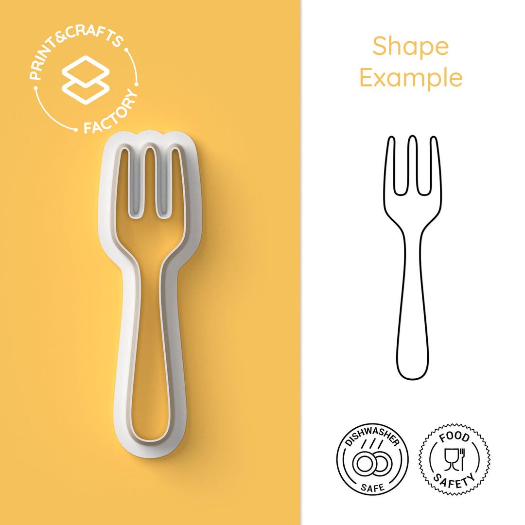 Fork Silhouette Cookie Cutter – Kitchen Utensil Biscuit Mold, Culinary ...