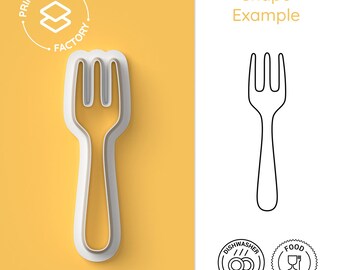 Ausstechform mit Gabel-Silhouette – Küchenutensil, Keksform, kulinarisches Backwerkzeug, Ausstechform für Kochpartys