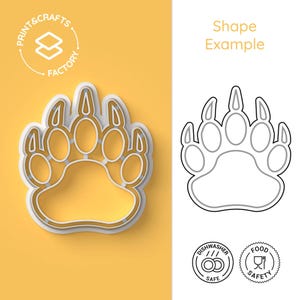 Stampo per biscotti ad artiglio d'orso - Animale, quercia, grizzly - Stampo per biscotti selvaggio e divertente per dolci creativi
