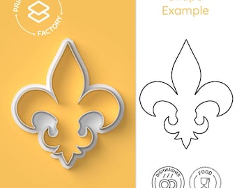 Cortador de galletas con forma de flor de lis: Francia, símbolo real, monarquía francesa: molde elegante y clásico para galletas para repostería creativa