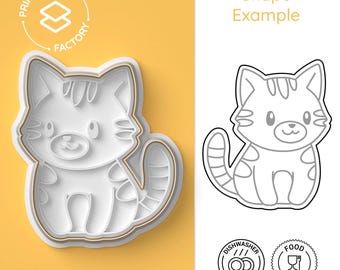Cute Cat Cookie Cutter - Animal, Cute, Kitten, Feline Friends- Cute and Fun Biscuit Mold for Whimsical Baking