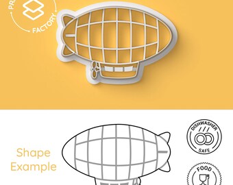 Blimp Cookie Cutter – Airship Biscuit Mold, Aviation Party Baking Tool, Pilot Gift, Sky-Themed Cookie Cutter