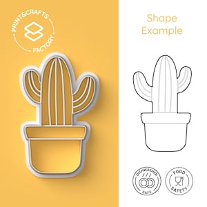 Kaktus-Ausstecher – Pflanzen, Wüste, Garten, Kaktus und Sukkulenten – lustige und stachelige Keksform für kreatives Backen