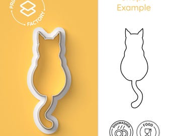 Cortador de galletas con silueta de gato: molde para galletas felino, herramienta para hornear para amantes de las mascotas, cortador de galletas de gatito adorable, regalo de fiesta de gatos
