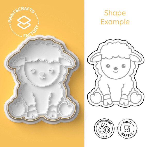 Cute Sheep Cookie Cutter - Animal, Sweet. Cute, Love, Nature, Animal Farm - Adorable and Fun Biscuit Mold for Creative Baking