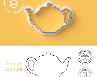 Teapot Cookie Cutter - Tea Cookie Cutter, Five o'clock Tea - Bold and Fun Biscuit Mold for Creative Baking