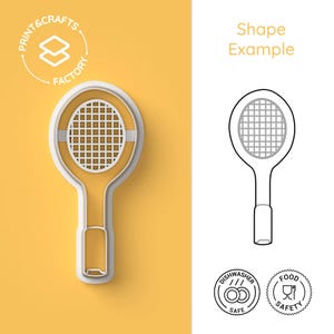 Badminton Racket Cookie Cutter - Sport, Shuttlecock, Strategy - Sporty and Fun Biscuit Mold for Creative Baking
