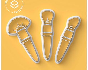 Set Makeup Brush Cookie Cutter - Beauty Cookie Cutter, Cosmetics Cookie Cutter - Glamorous and Fun Biscuit Molds for Creative Baking