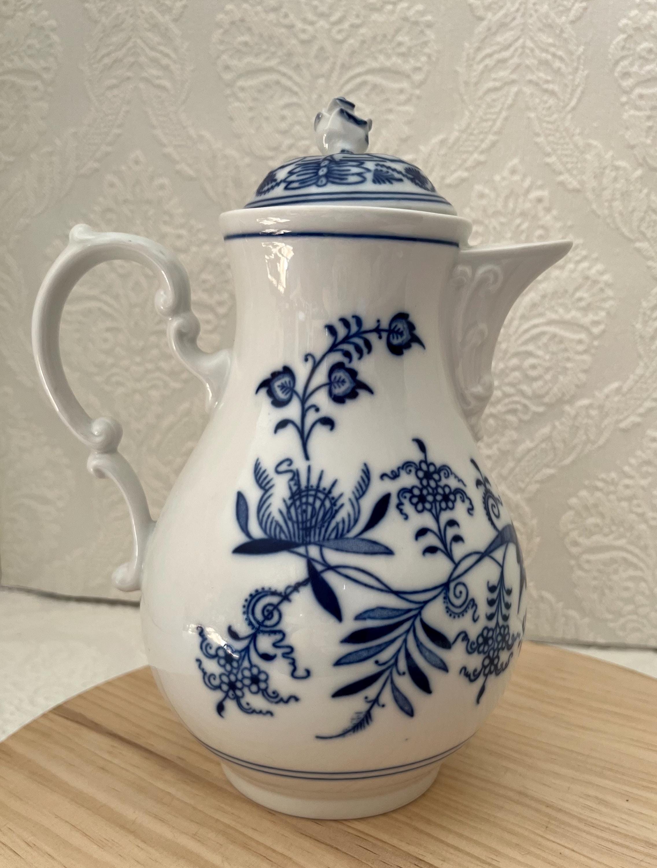 新品未使用Bohemia Blue OnionOpera Whiteティーポット