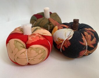 Set no.5: Handmade Fabric Pumpkins Autumn Decoration (fruits and leaves)