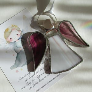 Schutzengel, Engel, Tiffanyglas, Anhänger, Geburtstagsgeschenk, Taufe, Weihnachtsschmuck, mit Karte