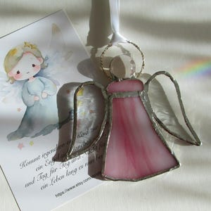 Schutzengel, Engel, Tiffanyglas, Anhänger, Geburtstagsgeschenk, Taufe, Weihnachtsschmuck, mit Karte