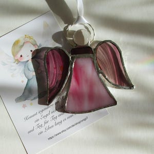 Schutzengel, Engel, Tiffanyglas, Anhänger, Geburtstagsgeschenk, Taufe, Weihnachtsschmuck, mit Karte