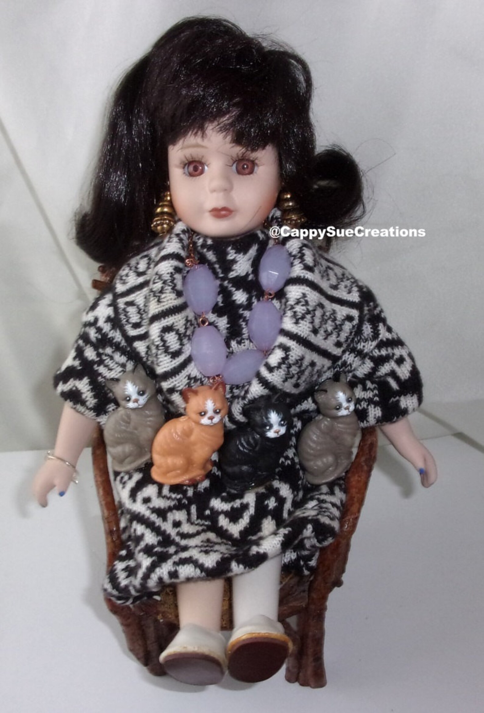 Crazy Cat Lady Doll original one of a kind art doll Etsy