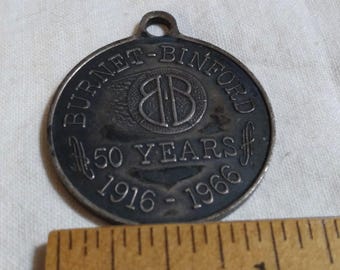 Burner Binford sesquicentennial pendant 1816-1966