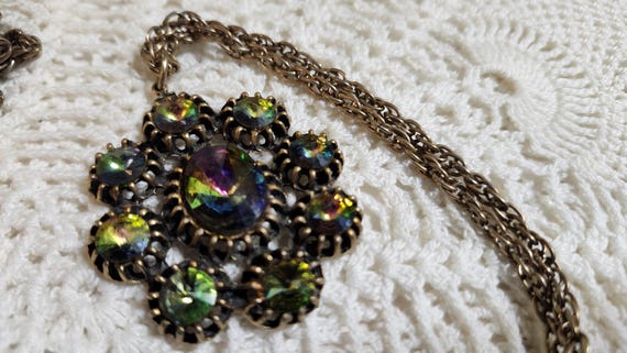 Watermelon Rivoli Rhinestone Necklace