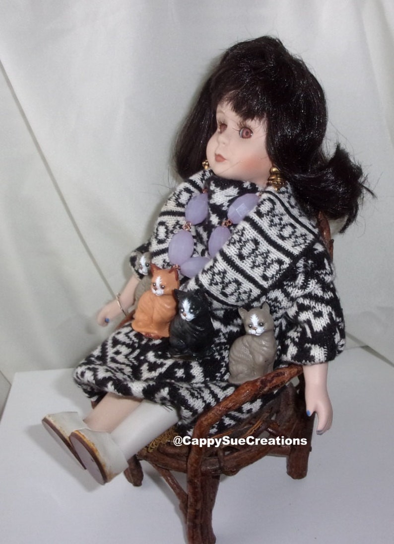 Crazy Cat Lady Doll original one of a kind art doll Etsy