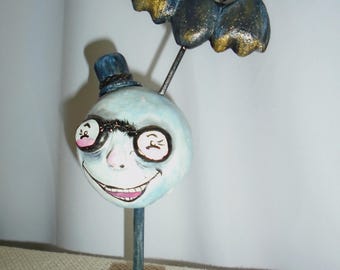 Mr. Moon and his Bat art doll