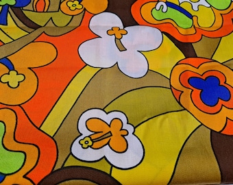 Rare hippy psychedelic fabric