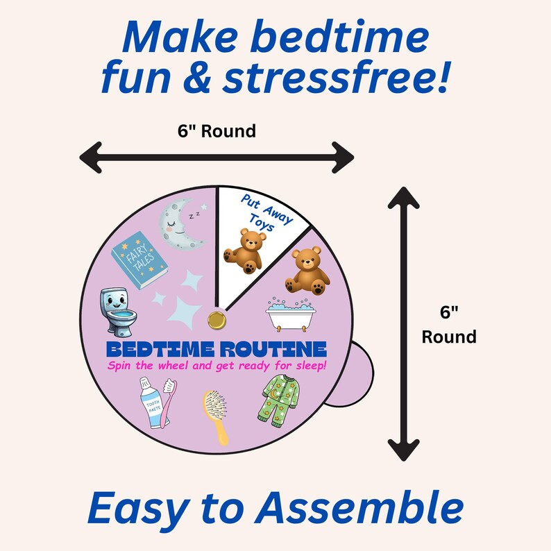 Bedtime Routine Wheel for Kids Ages 6–12 | Printable Routine Chart ...