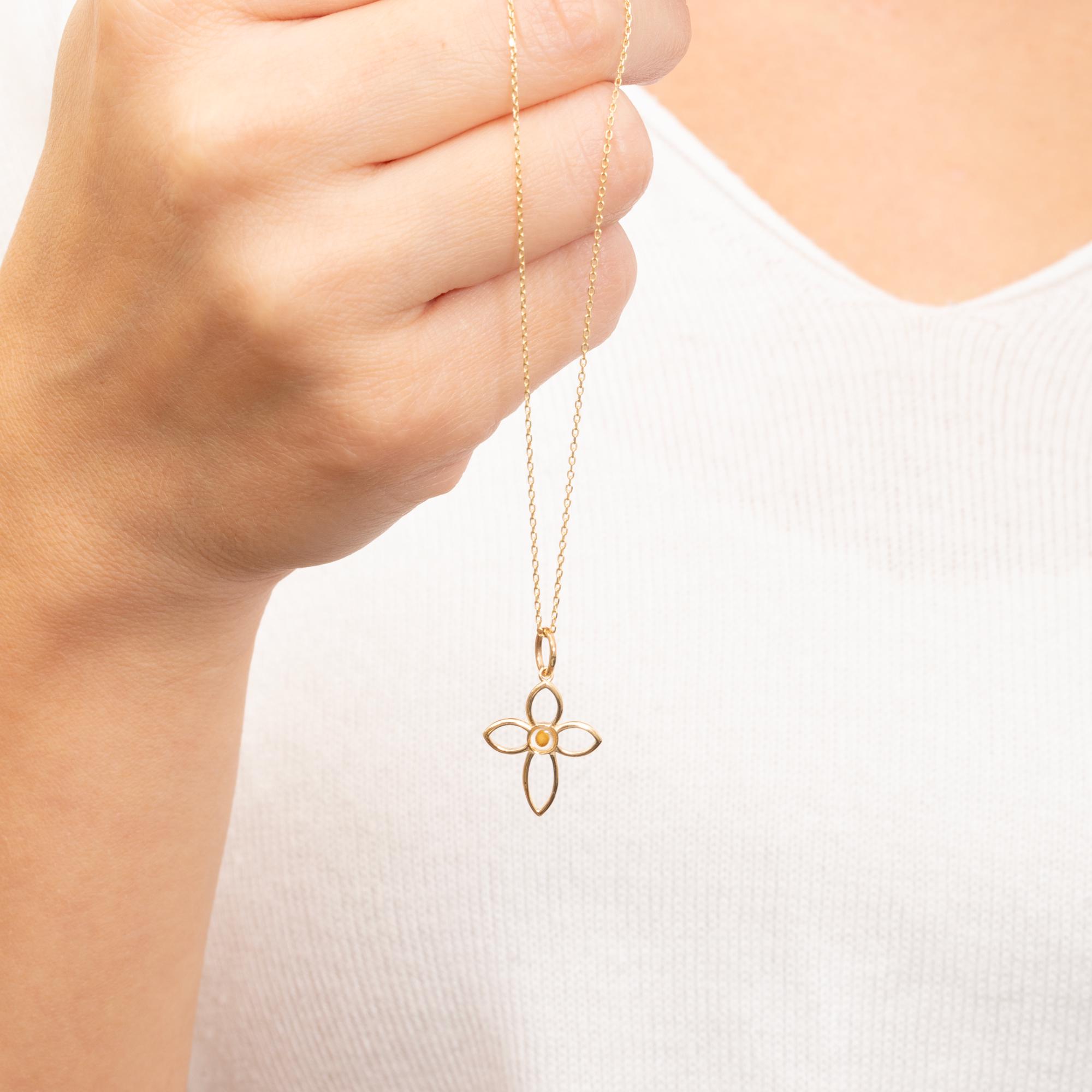 Zircobic Collana con ciondolo a forma di croce con semi di senape | Verso biblico Matthew 17:20 edificante collane con ciondolo benedetto | Credenza religiosa con zirconia cubica personalizzata