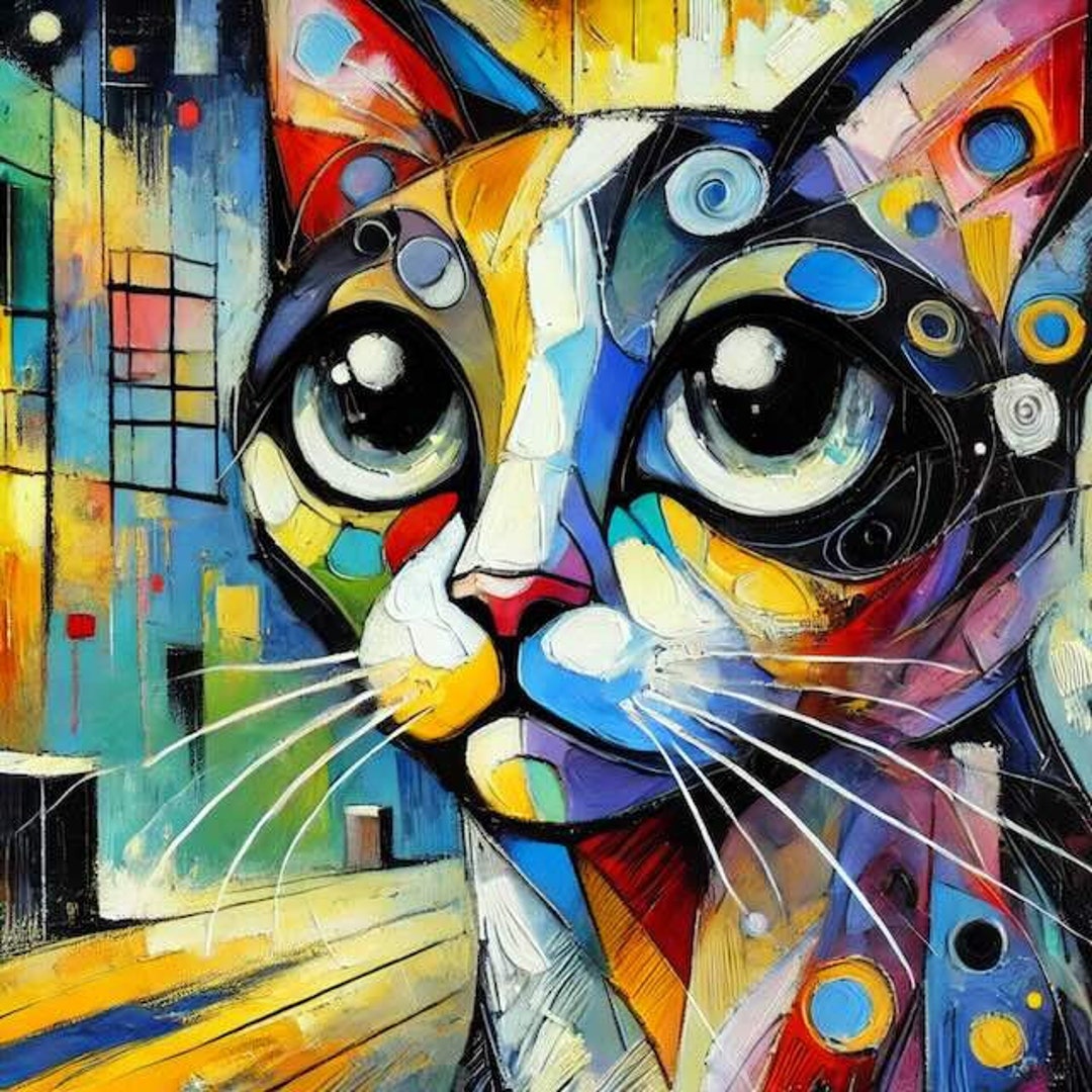 Cat Neo-expressionist Ai-generated Art personal Use - Etsy