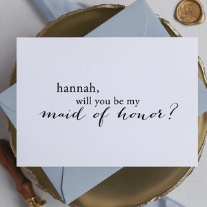 Will You Be My Maid of Honor Proposal Card | Bridesmaid | Bridal Party Proposal Gift