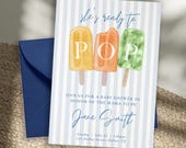 Baby Shower Invitation 'She's Ready to Pop!' Baby Shower theme idea for baby boy summer baby shower idea invitation template baby sprinkle