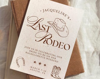 Last Rodeo Bachelorette Invite Template Cowgirl Bachelorette Packing List Template Weekend Itinerary Canva invite Bach Printable template