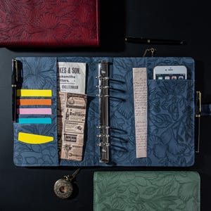 Couverture de reliure rechargeable A4/A5/B5, carnets de notes en cuir, organiseur personnalisé en cuir, folio en cuir personnalisé de mariage, cadeau d'anniversaire
