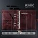 May include: A dark red leather binder featuring a 6-ring metal mechanism with a 35mm diameter. The interior includes open pockets, card holders, and a phone pocket. Dimensions are 9.5 inches long, 7.8 inches wide, and 1.7 inches in height.