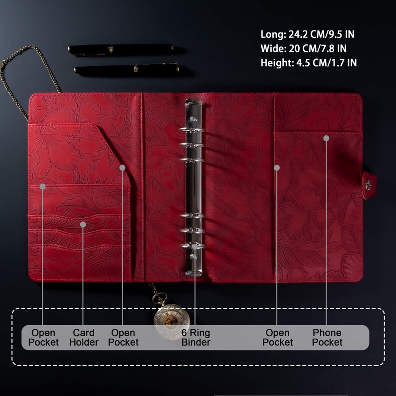 A5 Leather Planner Cover Personalized,custom 6ring Binder Leather